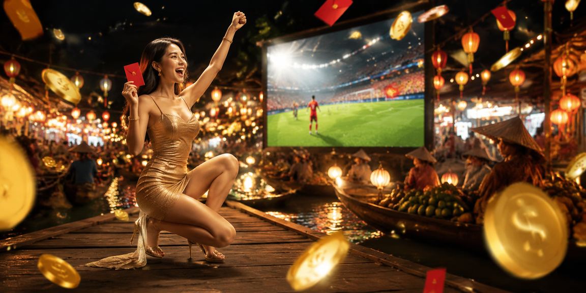 Người chơi tại chợ đêm Nha Trang kiểm tra kèo và nhận phong bì thưởng trên điện thoại
